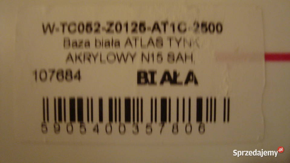 Tynku akrylowey baza N15 biała 25 Atlas nowy sprzedam
