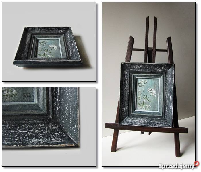 obraz olejny w ramie pejzaż kwiaty łąka Poznań