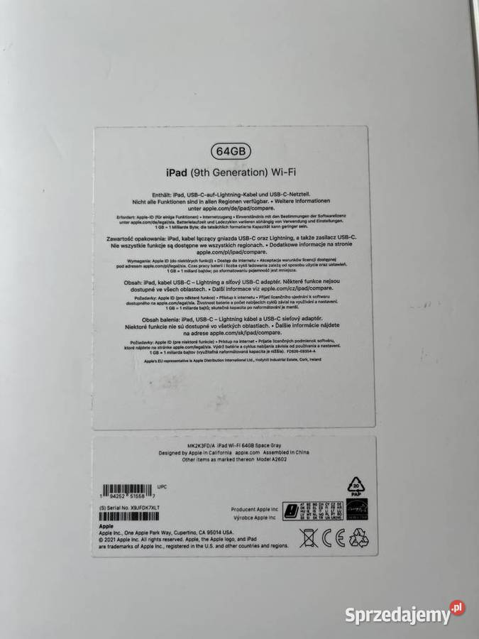 Ipad 9th gen 64gb Rzeszów