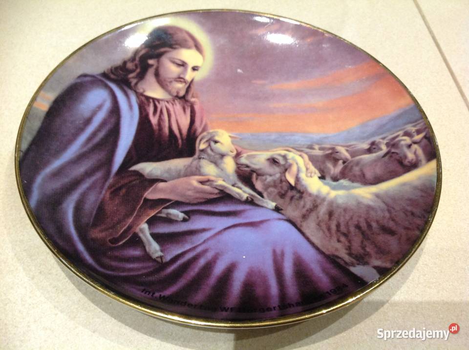 Porcelanowy Talerz Ozdoby z Jezusem NRD GDR na sprzedam