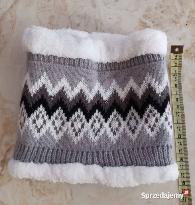 Zimowa ciepła czapka z szalikiem kominem Lędziny sprzedam