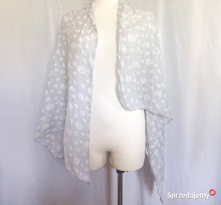 Szal CZASZKI Chusta 180x85 całoroczne Unisex podlaskie sprzedam