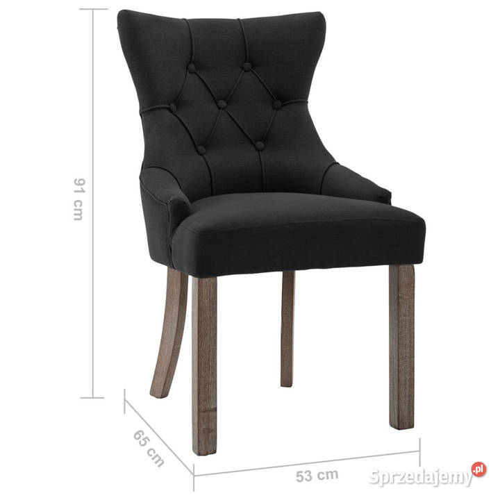Krzesła stołowe 2 czarne obite tkaniną WM287942 Warszawa