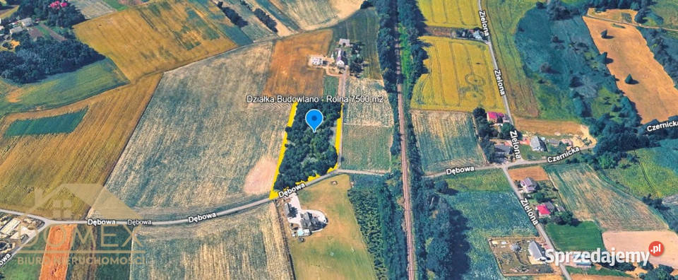 sprzedaży działki Czernica 7500m2 77m śląskie