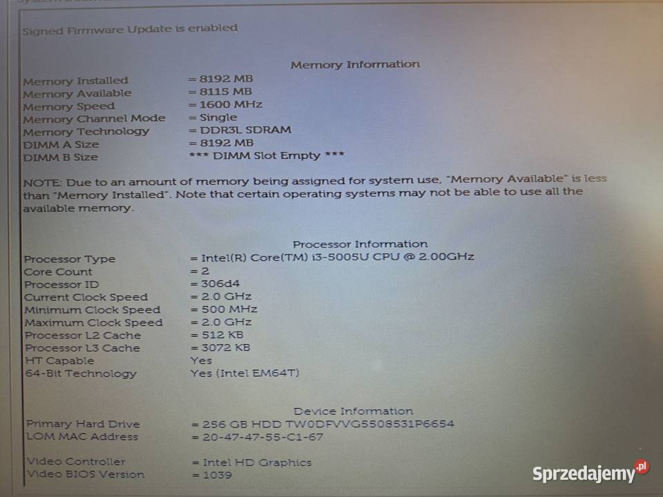 Dell Latitude 14 lekki oszczędny 8GB 256GB SSD Rzeszów