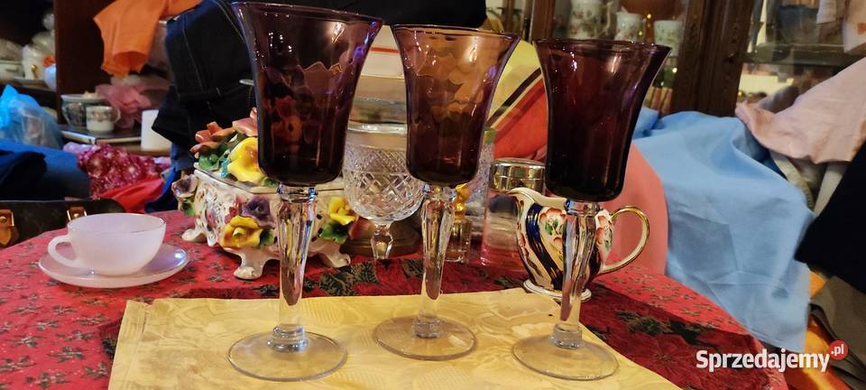 Duże kielichy szkło kryształowe kanelowane Wrocław
