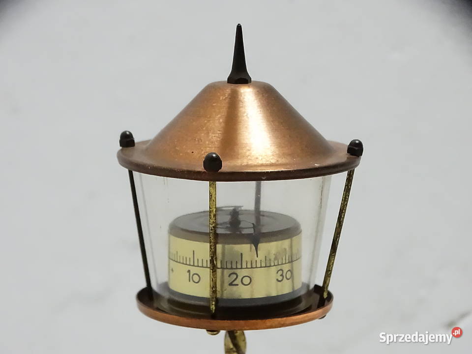 Stary Termometr Miedziany Latarnia Vintage Made