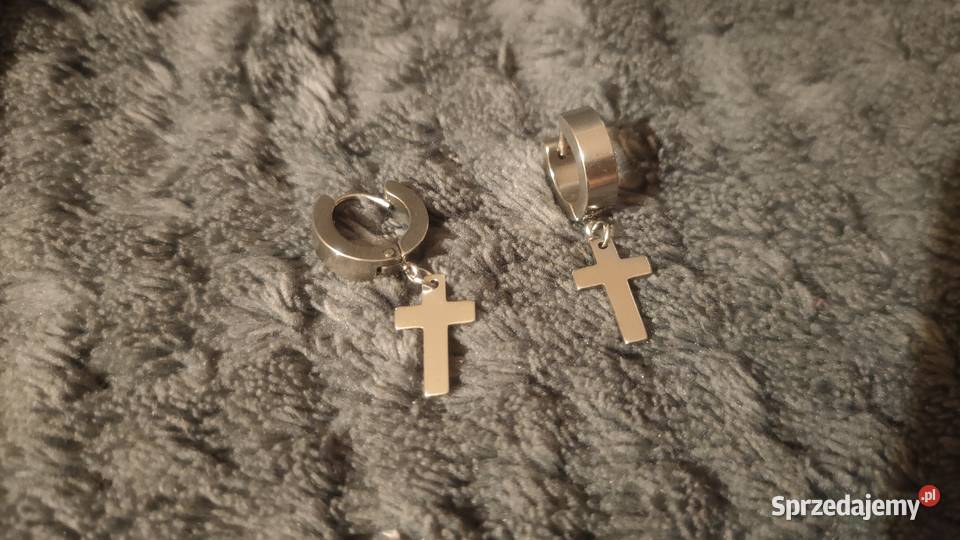 Kolczyki krzyże z krzyżami krzyż stal nierdzewna Tarnowskie Góry