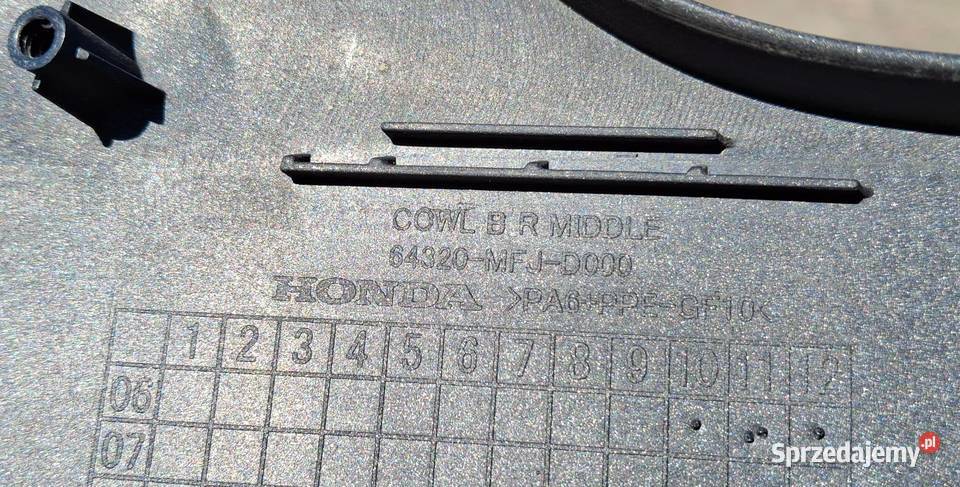 HONDA CBR 600RR OWIEWKA PRAWA BOCZEK CZASZA Bieleń