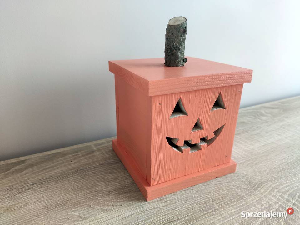 Lampion Halloween Jackolantern drewniany