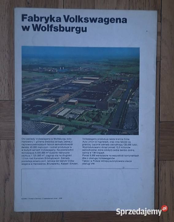 VW Garbus prospekt reklamowy Pozostałe Warszawa