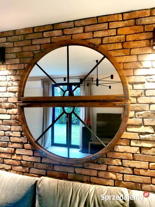 Stare okno lustro lustro koło rustykalne lustro Płońsk
