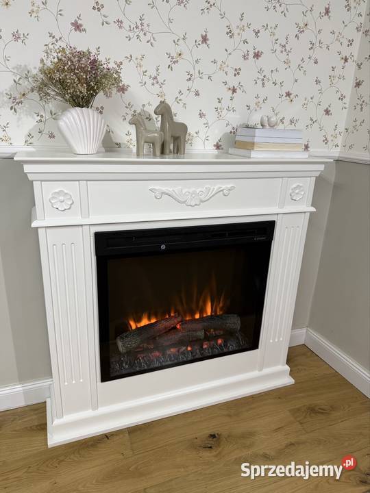 Kominek Vintage Love drewniany rękodzieło wkład Warszawa