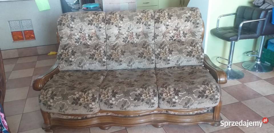 Meble Holenderskie sofa i 2 fotele do renowacji Niedźwiedzice