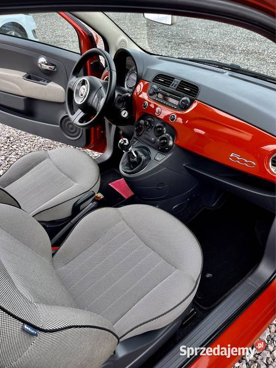 Fiat 500 pomarańczowy Tomaszów Lubelski