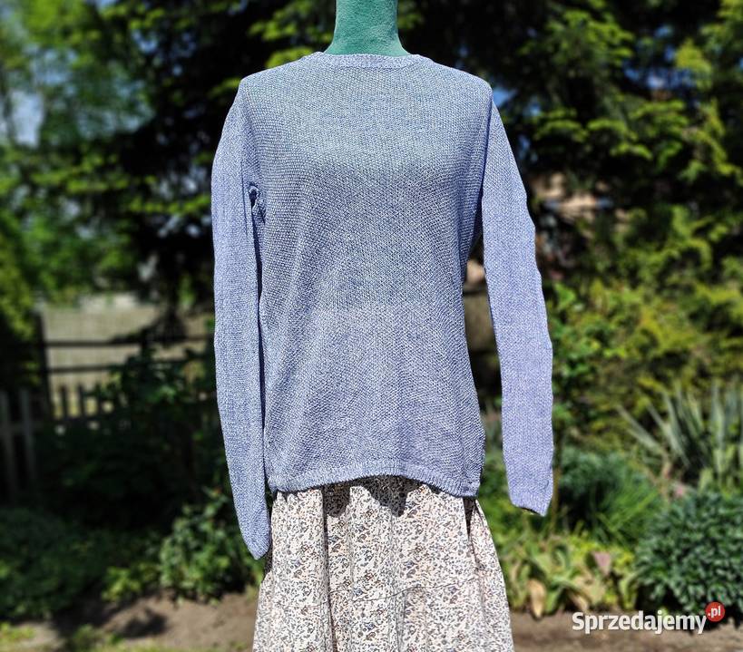 Lniany niebieski sweter Esmara 44 len linen niebieski Szczecin