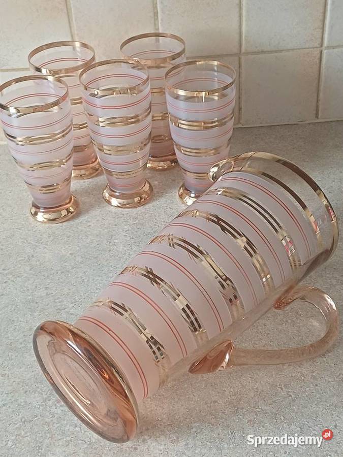 vintage dzbanek ze szklankami Nowy Targ sprzedam