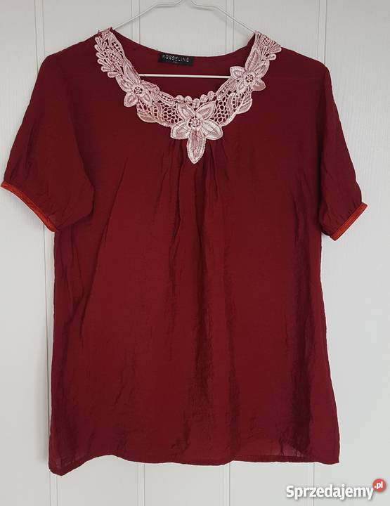 Bordowa bluzka top Rosseline L XL dekolt krótki zachodniopomorskie Szczecin
