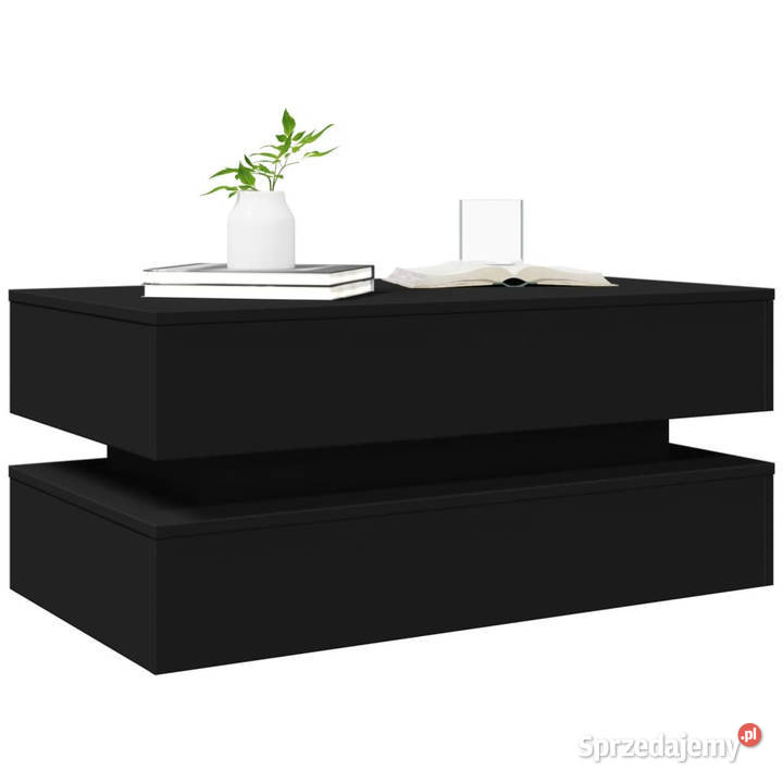 Stolik kawowy z oświetleniem LED czarny 90x50x40 Stoły Warszawa