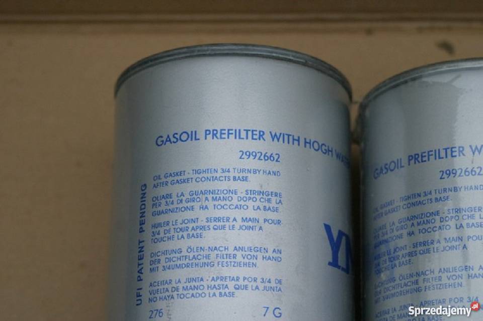 STRALIS EUROCARGO FILTR PALIWA WSTĘPNY 2992662 Układ paliwowy Bieleń