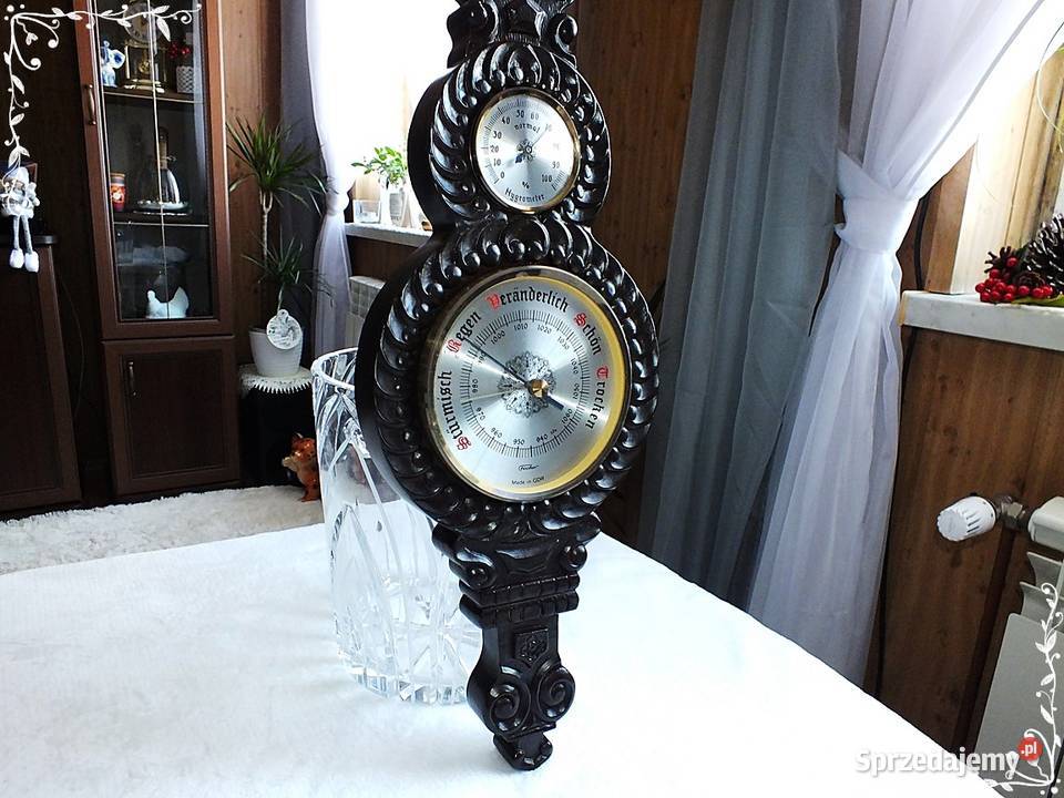 Duży stary Barometr Fischer GDR Stacja pogodowa lubuskie Żary sprzedam