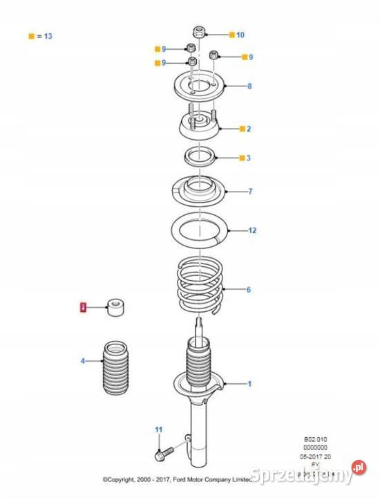 GUMA ODBÓJ AMORTYZATORA PRZÓD FORD TRANSIT 0006