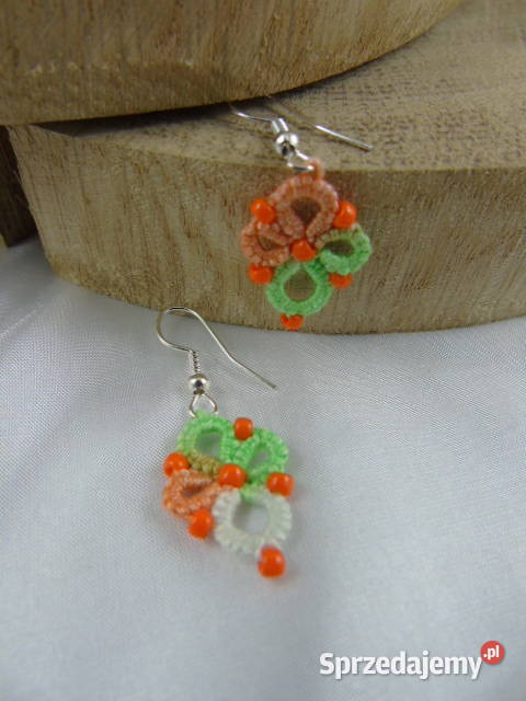 Kolczyki frywolitkowe różne wzory i kolory małopolskie Wiśniowa