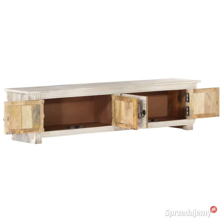 Szafka pod TV biała 140x30x35 lite drewno mango Warszawa