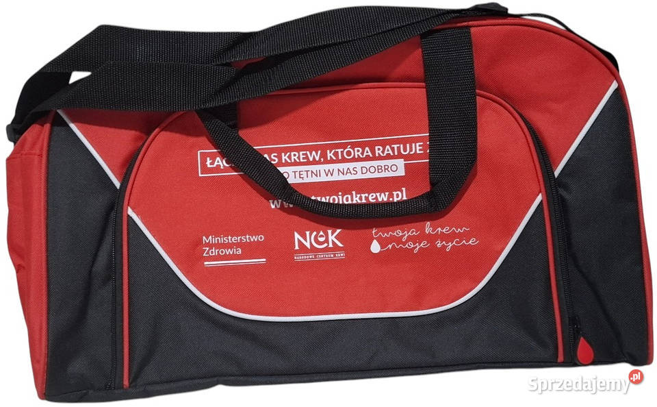 Torba sportowa czerwonoczarna 22x27x45 Czeladź
