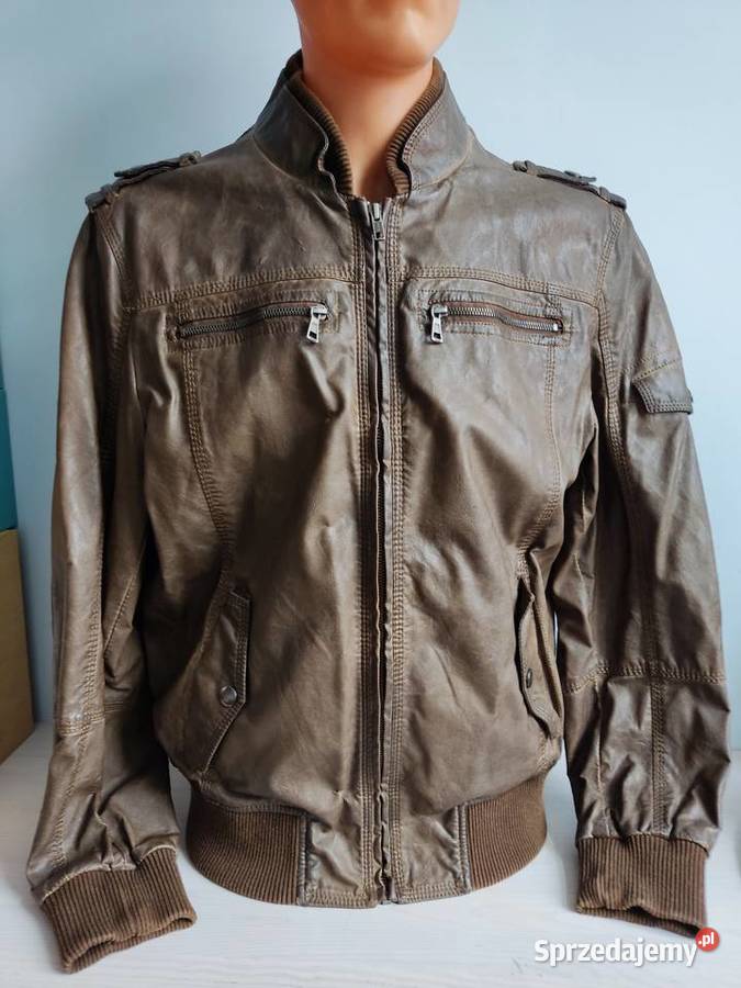 Kurtka pilotka RJ Rey Jay brązowa brązowy/beżowy Moda i Styl Głuchołazy