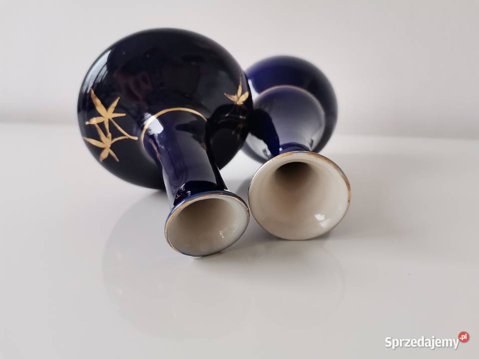 Stary niebieski kobaltowy wazon 2 sztuki sprzedam