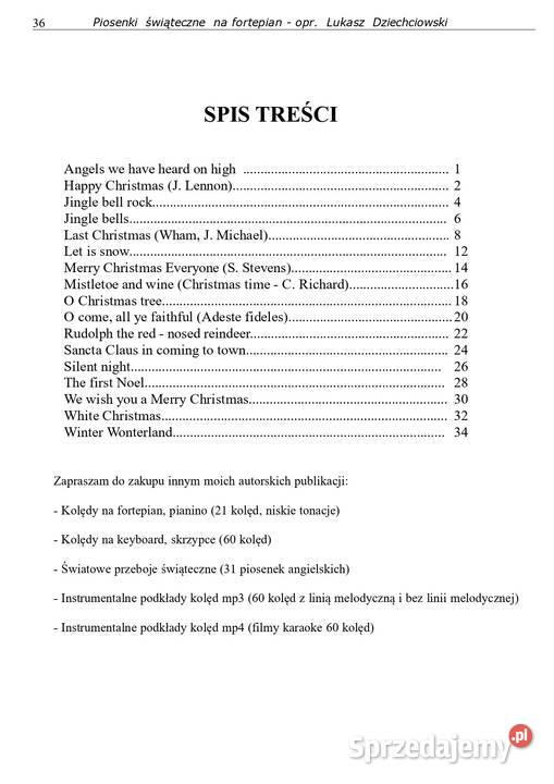 Piosenki świąteczne na pianino nuty kolędy dolnośląskie Wrocław