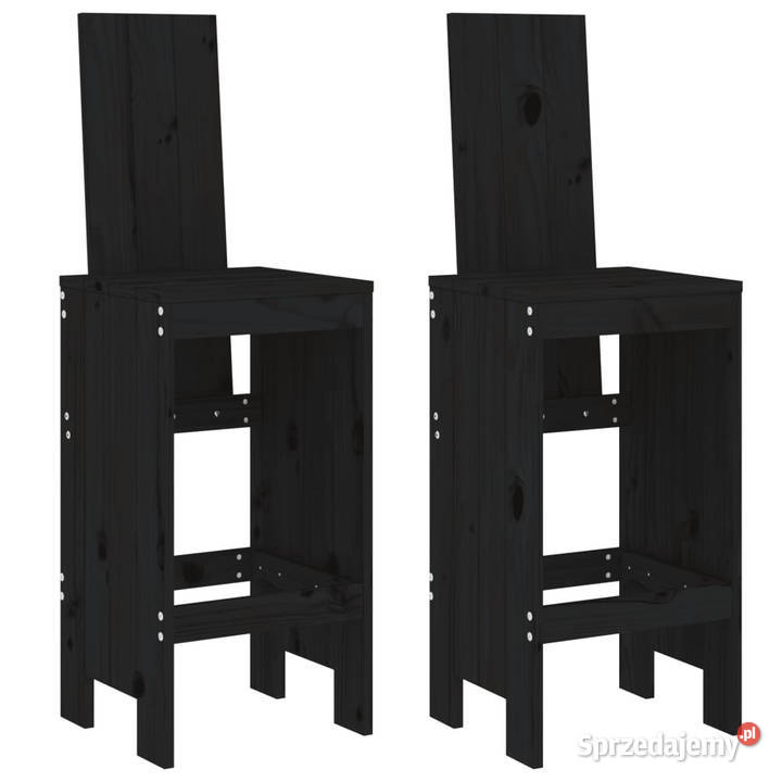 Stołki barowe 2 czarne 40x42x120 drewno sosnowe mazowieckie