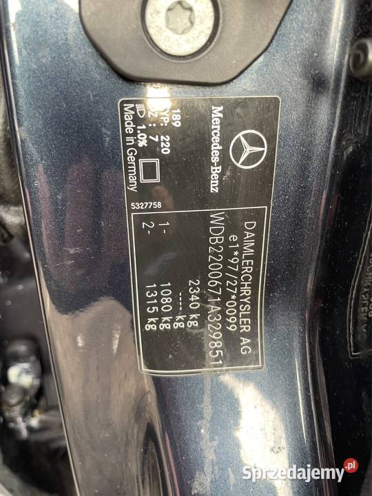Przód kompletny mercedes s w220 lift kod 189 Szczecin