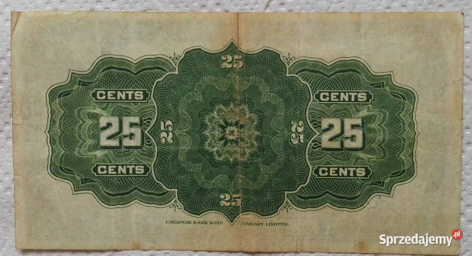 Banknot 25 Centów Canada 1923 RRR Pozostałe