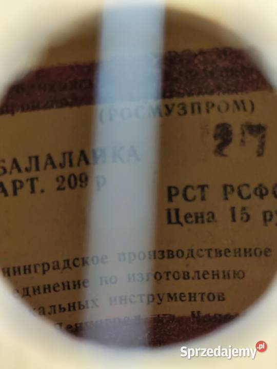 Oryginalna Rosyjska Bałałajka Tradycyjny Poddębice