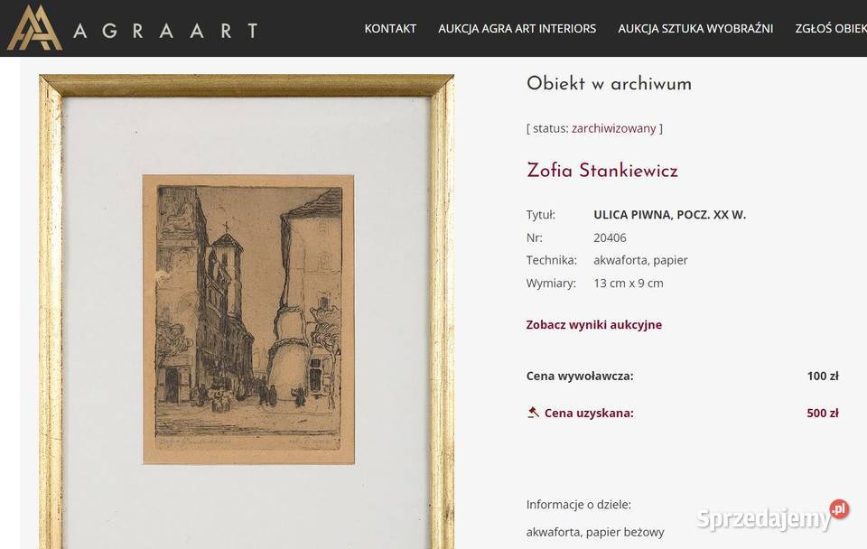 Zofia Stankiewicz obraz Ulica Piwna