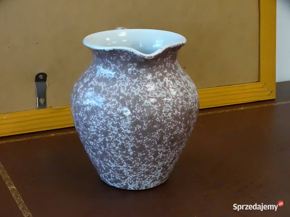 Dzbanek ceramiczny kamionka nakrapiany vintage
