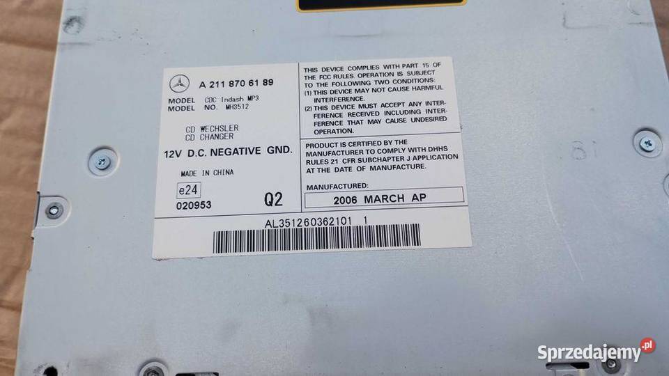 Zmieniarka Napęd Płyt CD Mercedes W164 ML W211 osobowe sprzedam