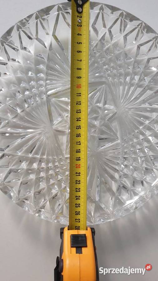 Duży talerzpaterapółmisek na stojaku kryształ Ceramika i szkło Chorzów