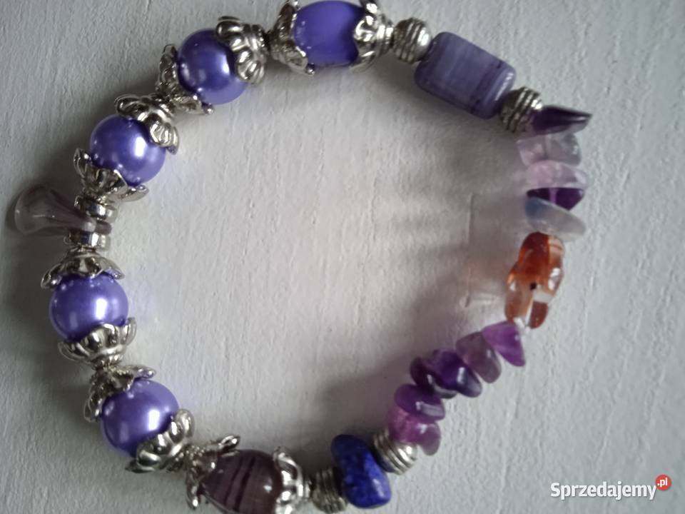 BRANSOLETKA Z KRYSZTAŁÓW OPALI I KORALIKÓW Piła sprzedam