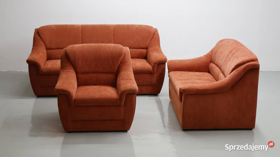 TŁŁ wygodny KOMPLET 321 zestaw sofy kanapy Rudy Dom i Ogród Poznań