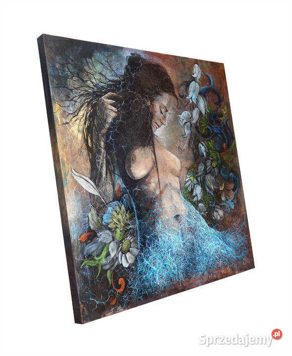 Akt fantasy obraz malowany na betonowym sprzedam