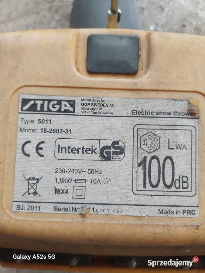 Odsnizarka elektryczna Stiga 1800w Toruń sprzedam