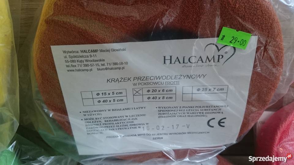 Krążek przeciwodleżynowy w pokrowcu z frotte Kielce