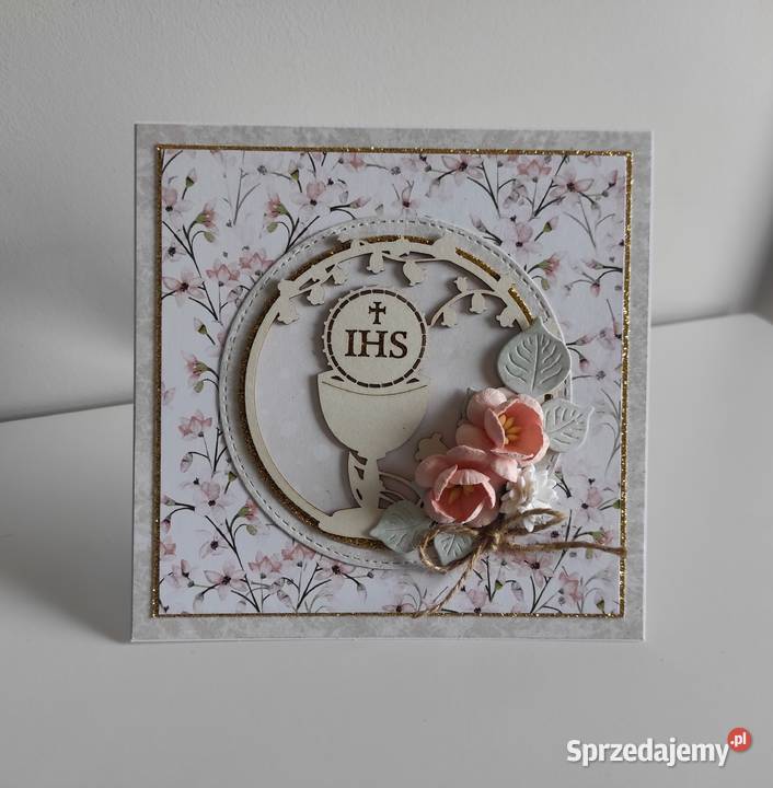 Kartka ręcznie robiona na Komunię Świętą z Łódź