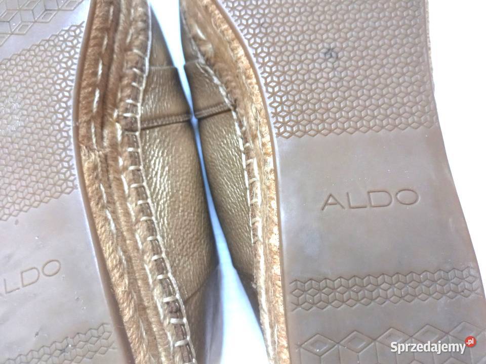Buty złote Espadryle damskie r 38 SKÓRA Aldo Białystok