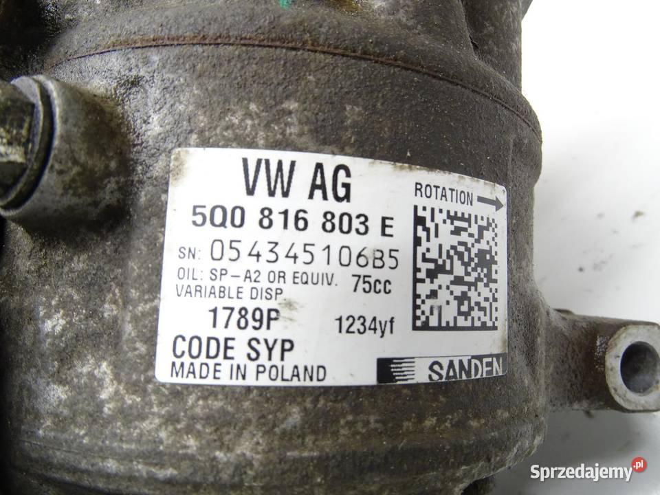 SPRĘŻARKA KOMPRESOR KLIMATYZACJI 5Q0816803E