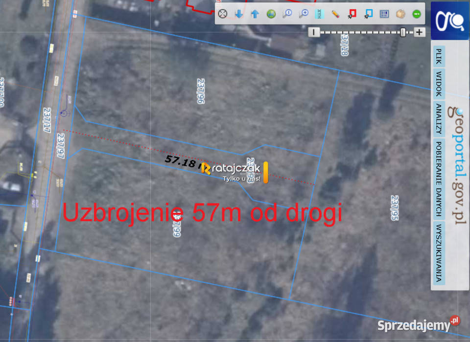 sprzedaży działki Orle 2050m2