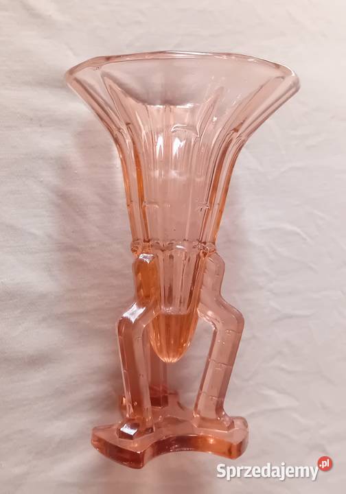 Różowy wazon art deco Rockett Vase Stoelzle lata wielkopolskie Koźminek sprzedam